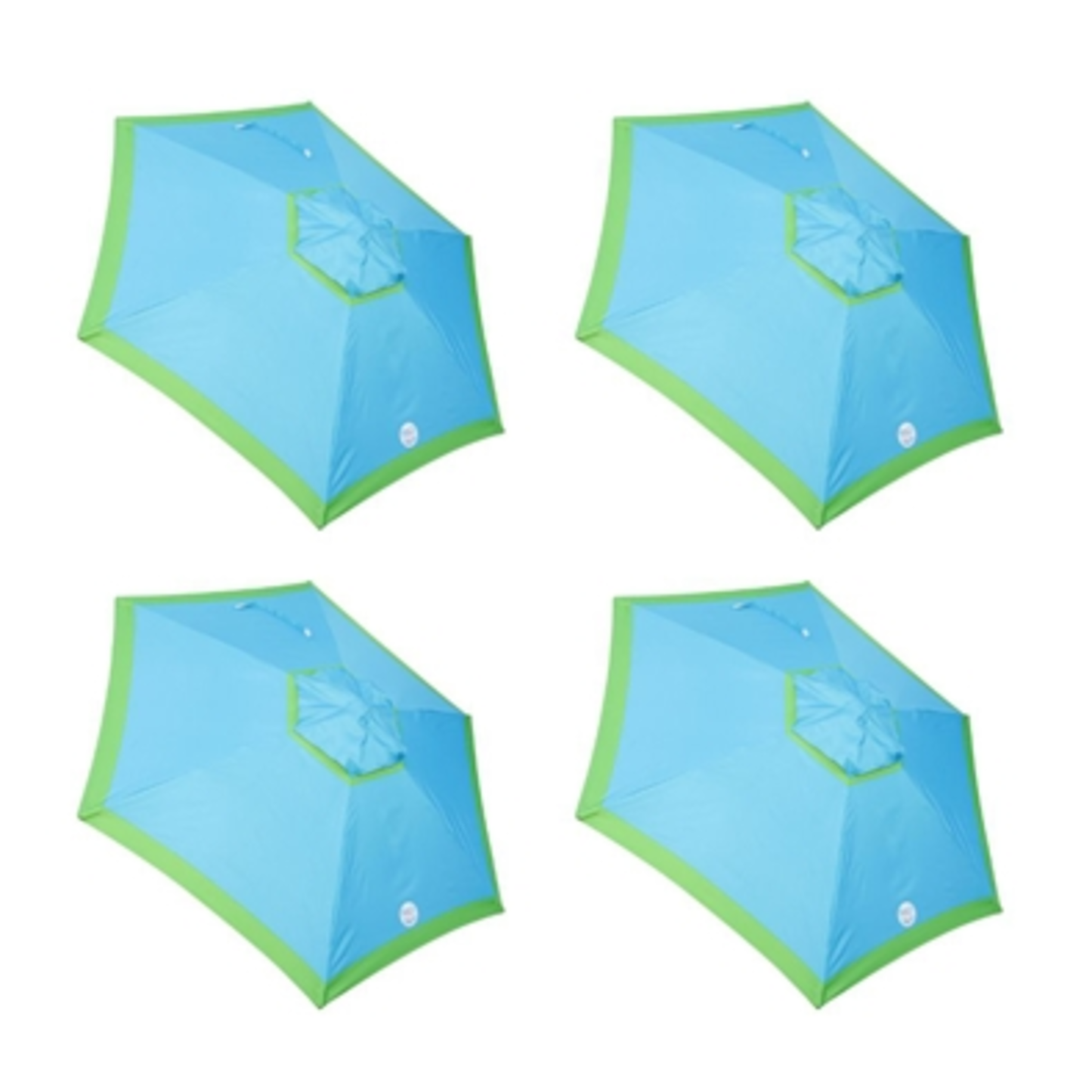 4 PACK 7FT MARKET UMBRELLA SET, BLUE/GREEN, 4 PIECES