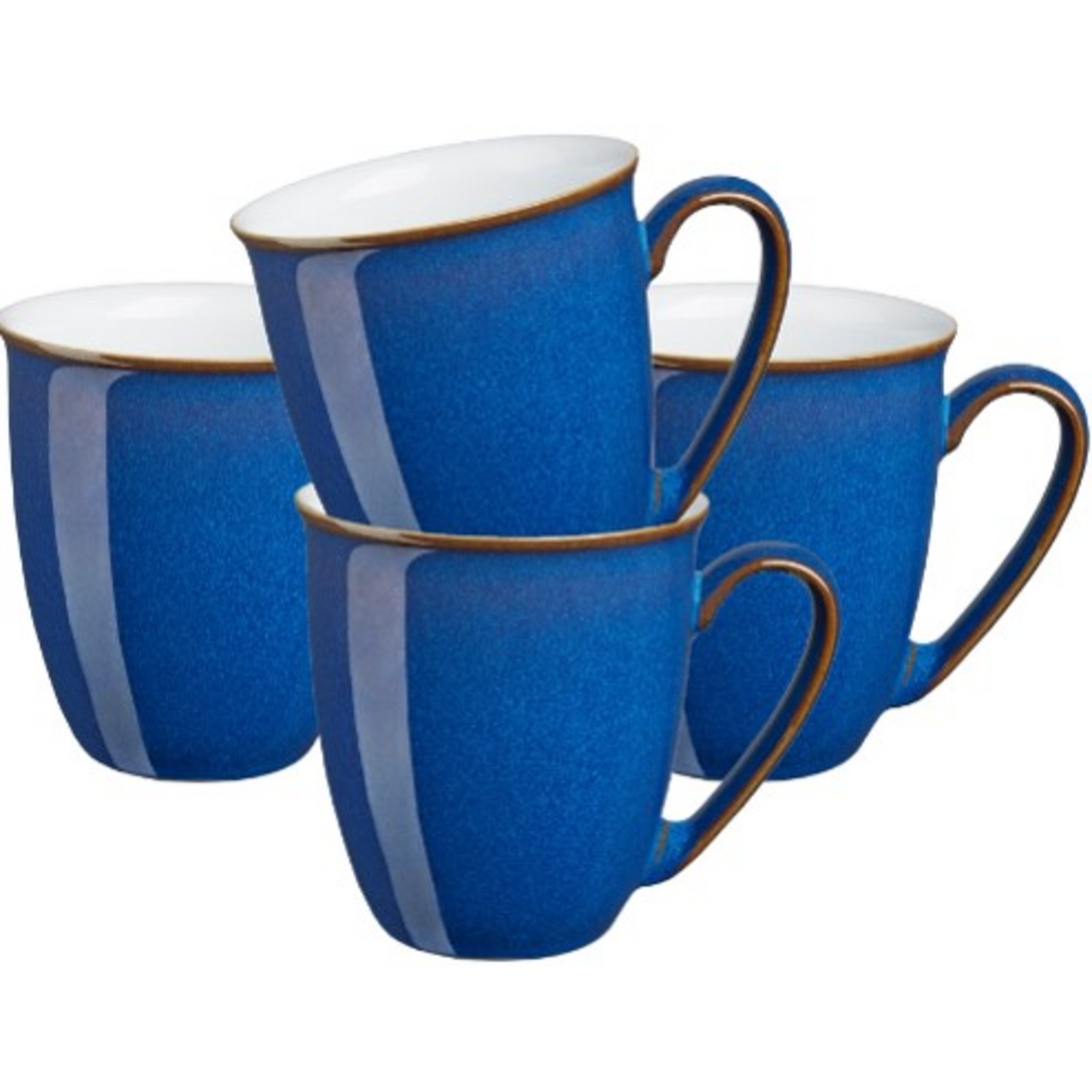 DENBY IMPERIAL BLUE SET OF 4 COFFEE BEAKER/MUGS
