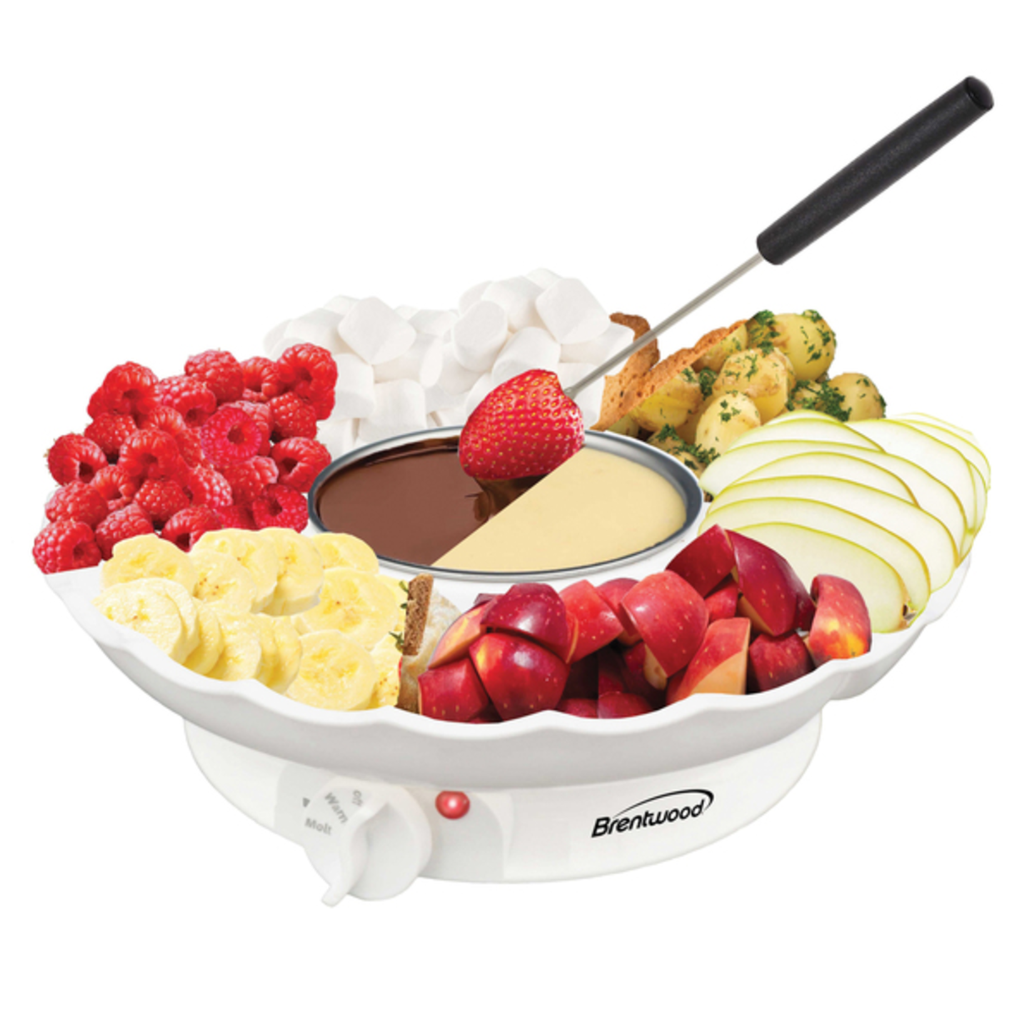 ELEC FONDUE POT SET WHT