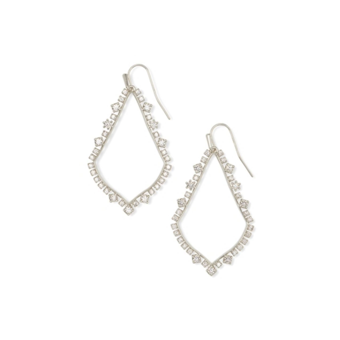 SOPHEE CRYSTAL DROP, RHODIUM METAL WHITE CZ