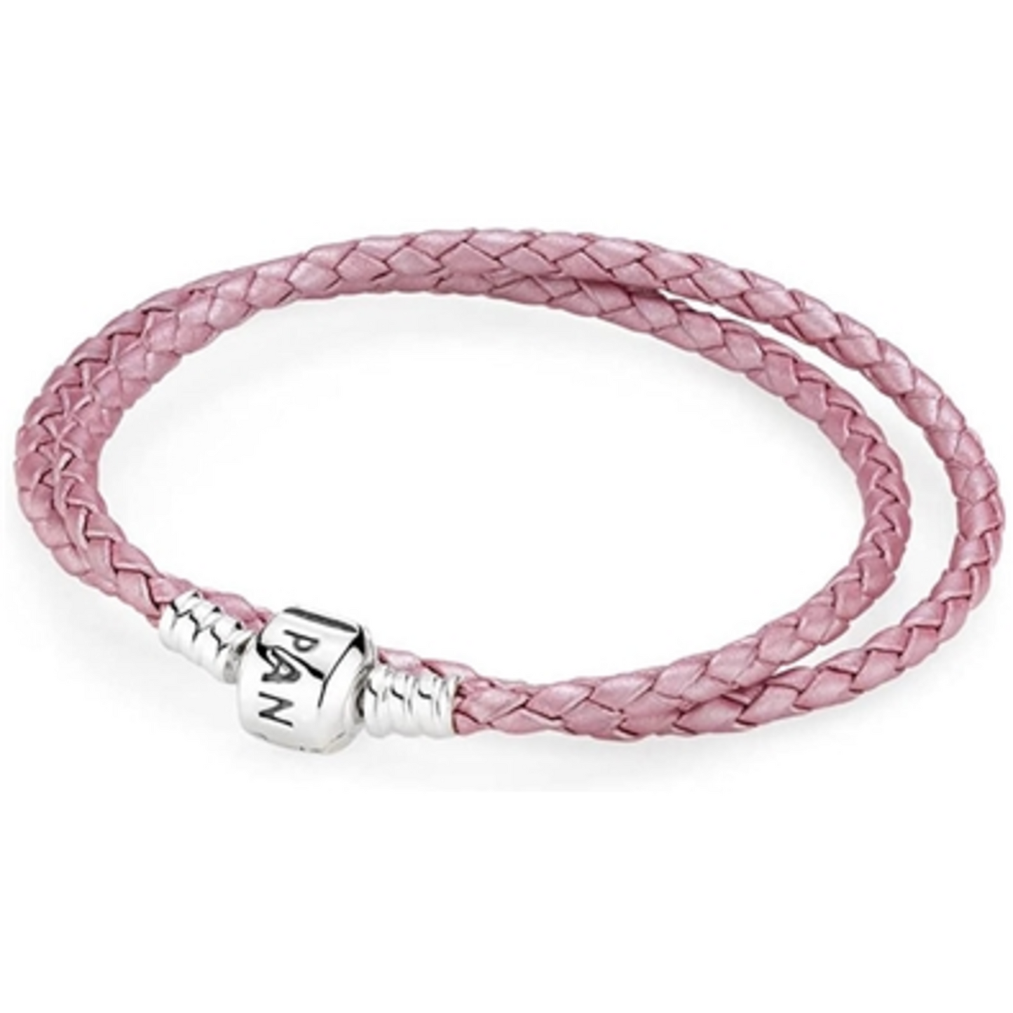 DOUBLE LEATHER BRACELET, PINK, 13.8