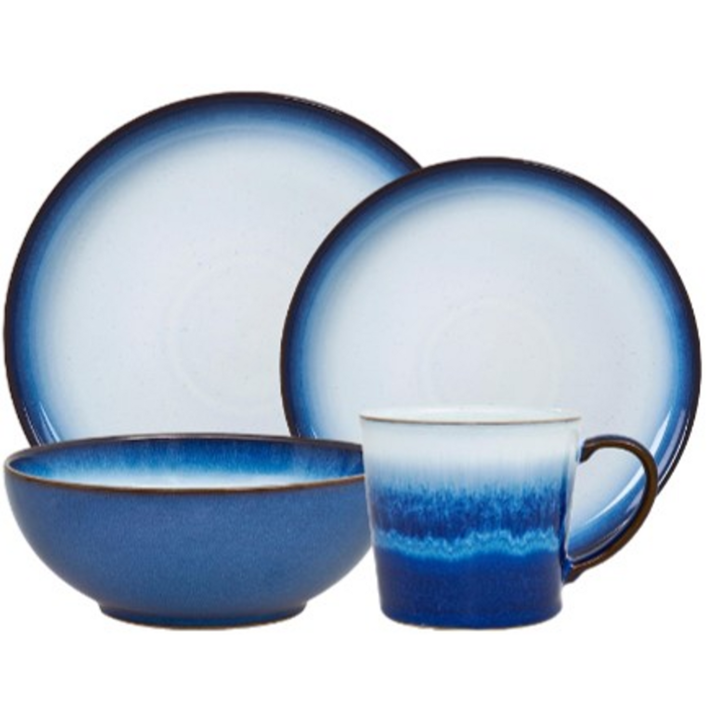 DENBY BLUE HAZE 4PC DINNERWARE SET