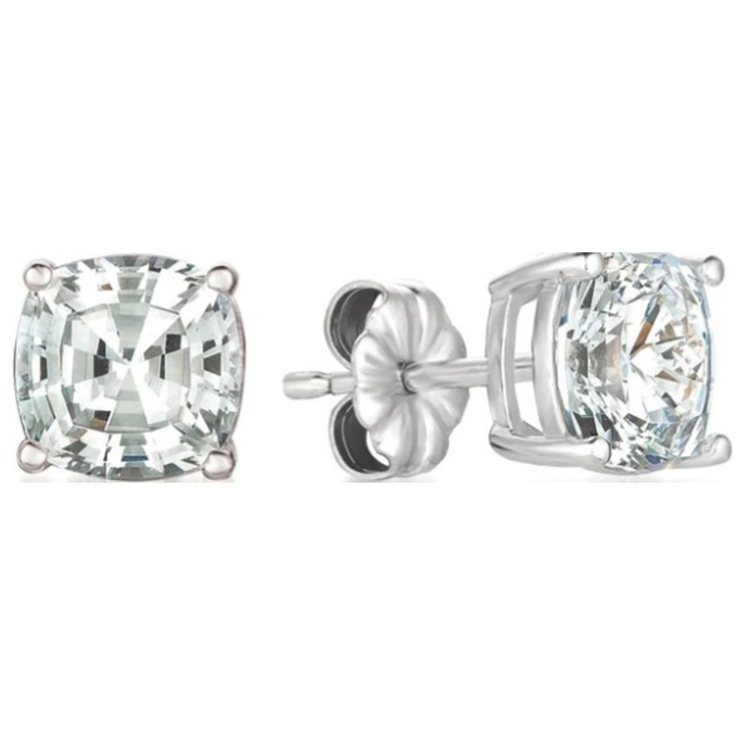 CRISLU SOLITAIRE ASSCHER EARRINGS FINSIHED IN PURE PLATINUM
