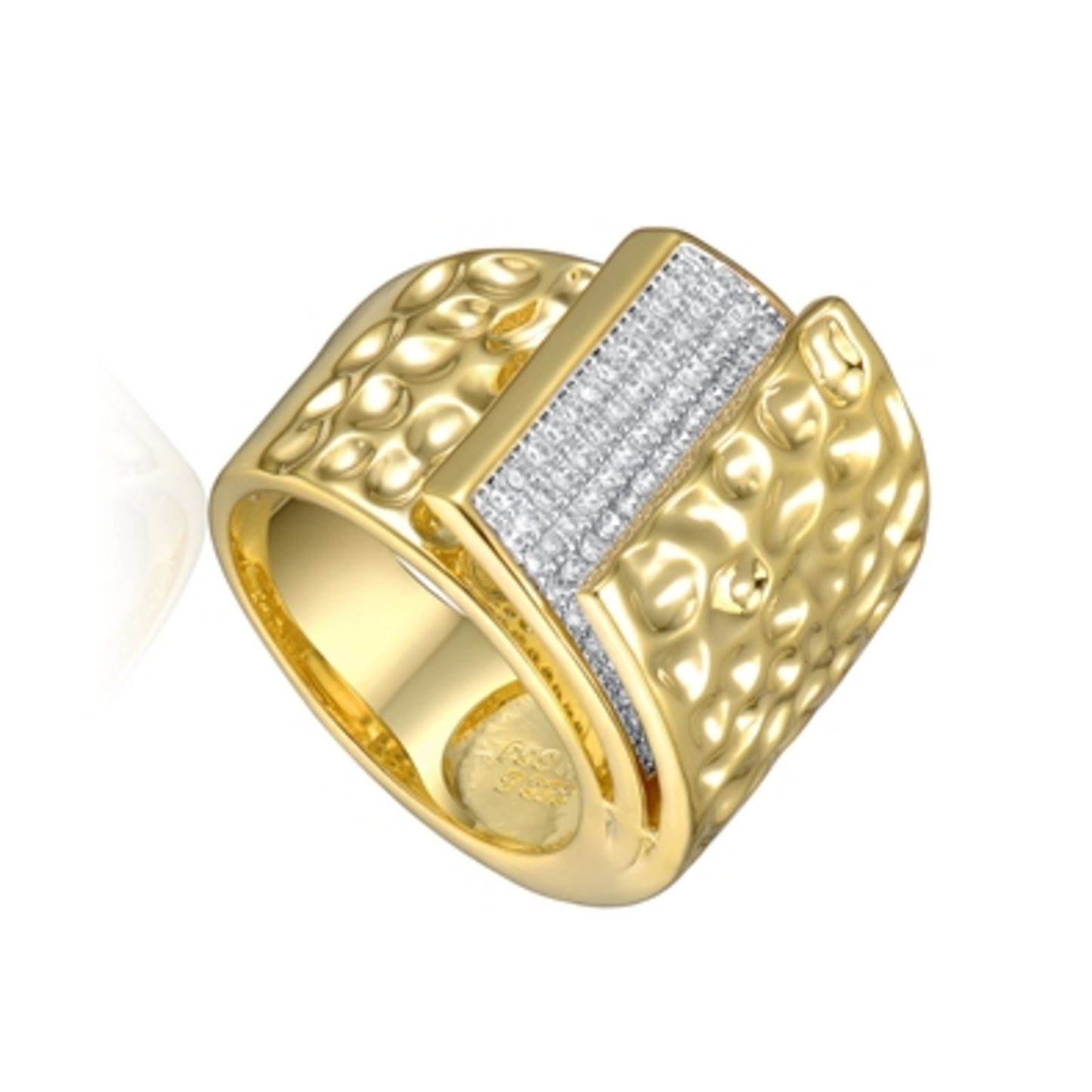 14K YELLOW GOLD DAZZLING STATEMENT RING, GOLD, 8"