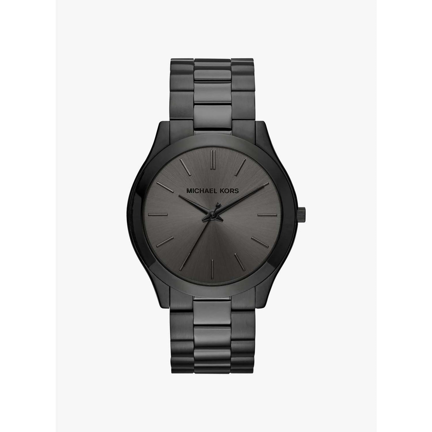 MENS SLIM RUNWAY BLACK ION-PLATED STAINLESS STEEL WATCH BLACK DIAL