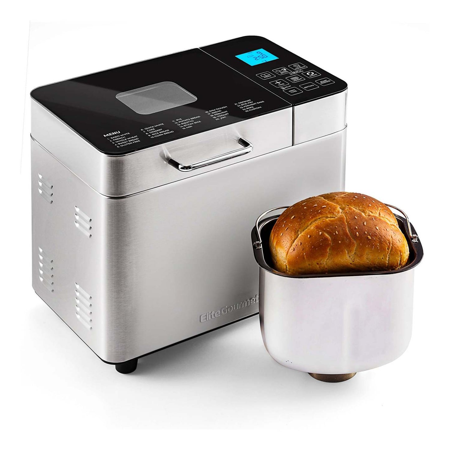 PROGRAMMABLE 2LB BREADMAKER W/ CERAMIC PAN STAINLESS STEEL