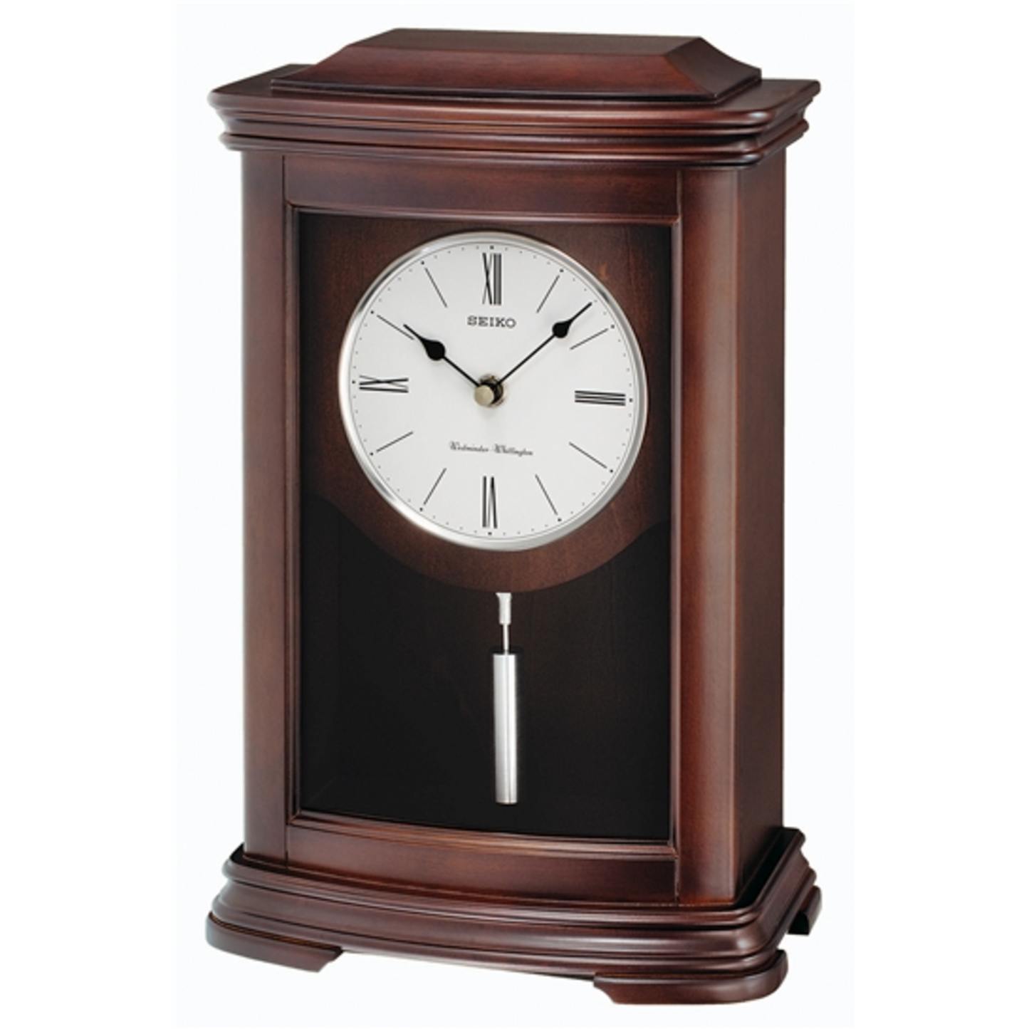 SUKI CHIME PENDULUM MANTEL CLOCK, BROWN