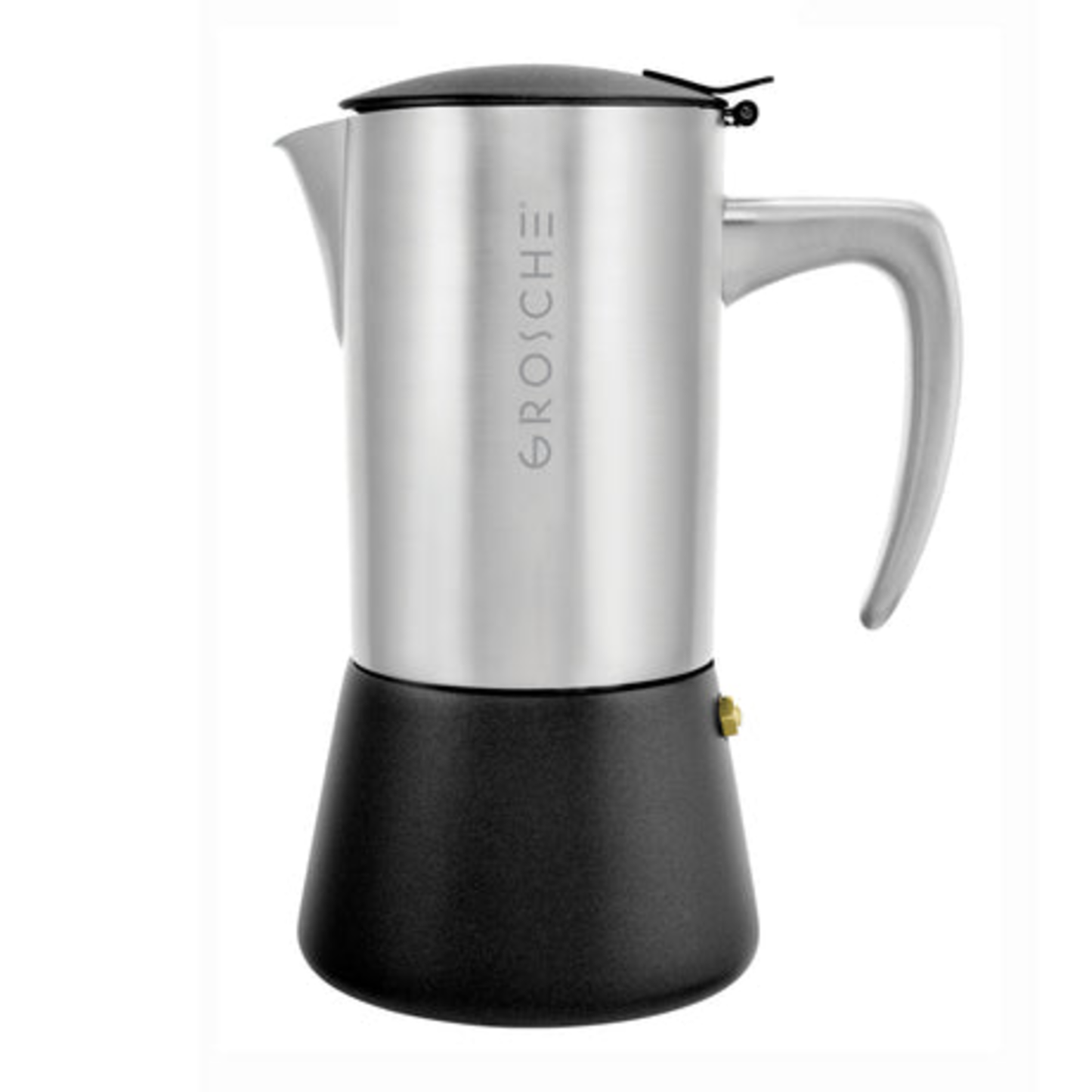 GROSCHE STOVETOP ESPRESSO MAKER MILANO BRUSHED STEEL - 10 CUP