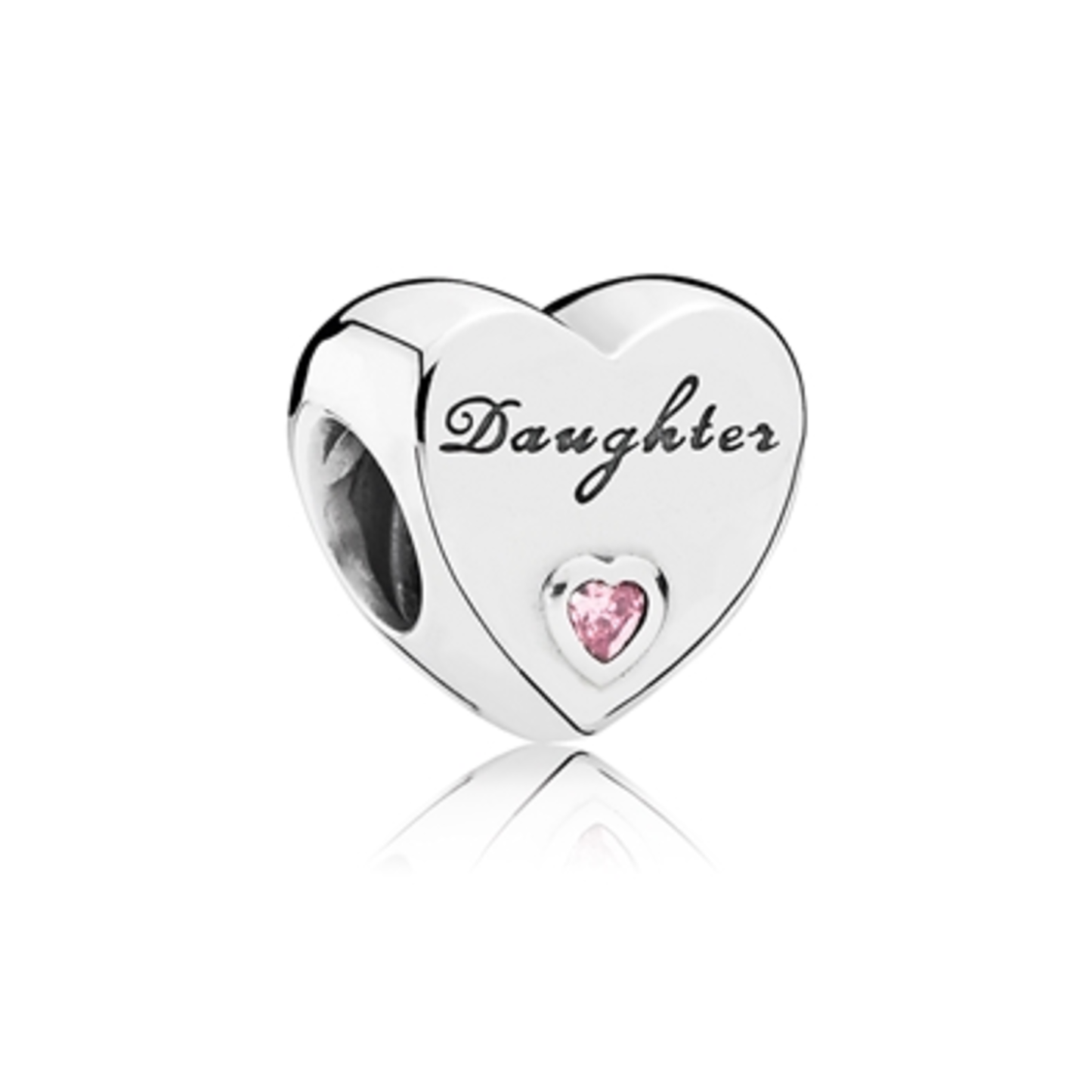 DAUGHTER'S LOVE CHARM, STERLING SILVERPINK CZ
