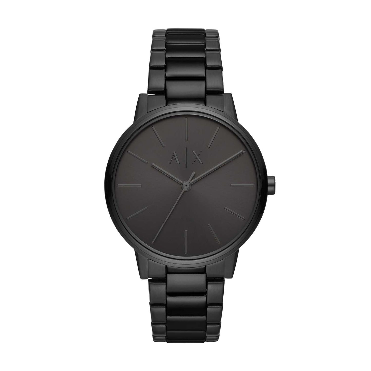 MENS CAYDE BLACK STAINLESS STEEL WATCH BLACK DIAL