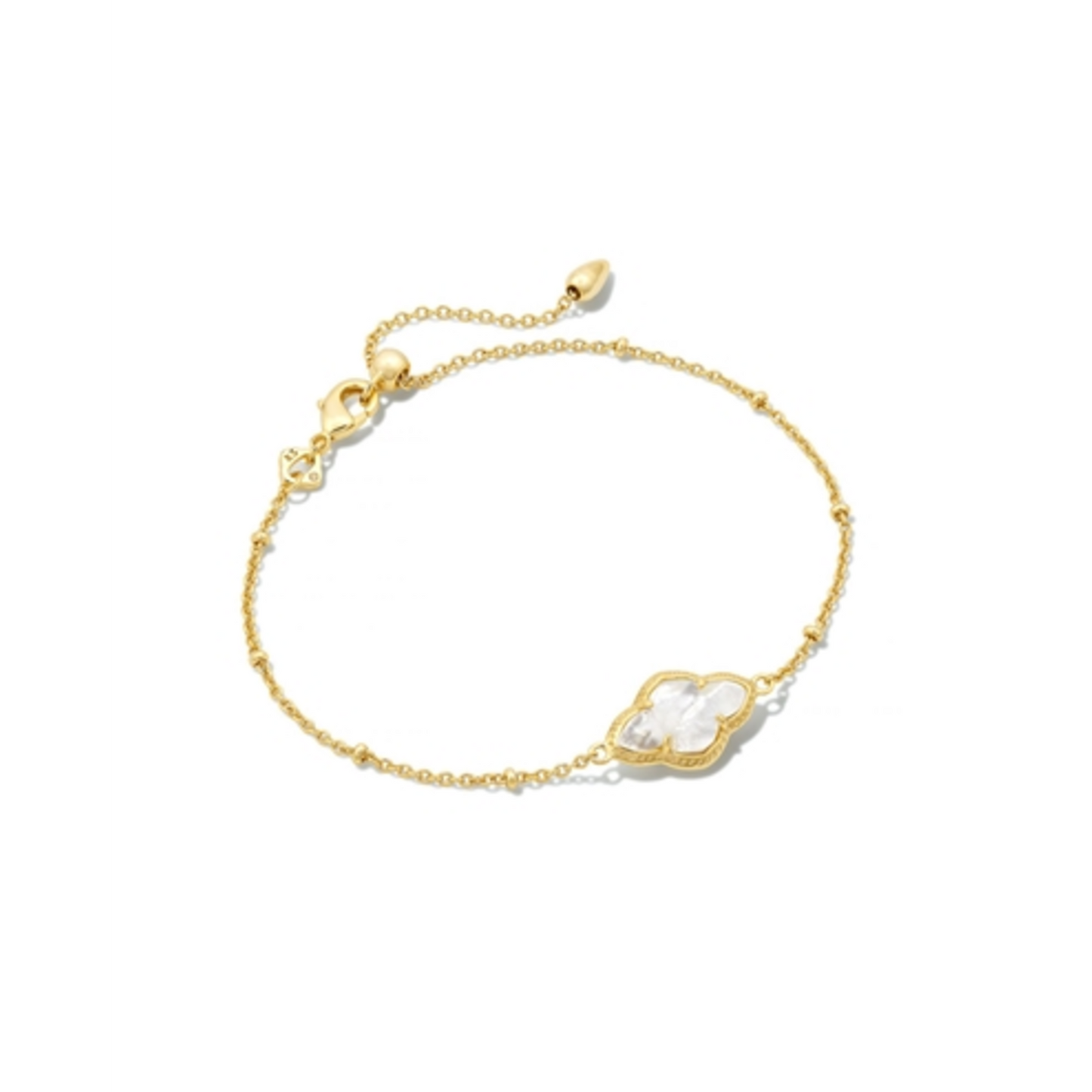 ABBIE SATELLITE CHAIN BRACELET, GOLD/IVORY MOTHER OF PEARL