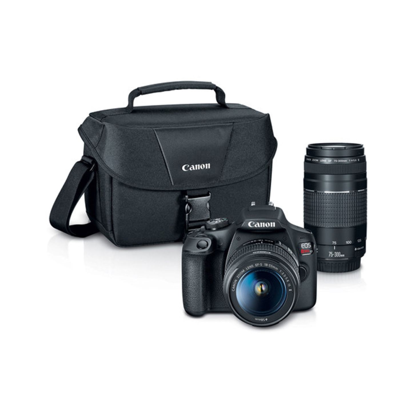 24.1 - MEGAPIXEL EOS REBEL DSLR CAMERA WITH 18-55MM AND 75-300MM LENSES