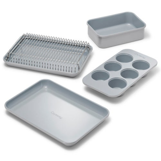 MINI BAKEWARE SET W/ STORAGE ORGANIZER GRAY