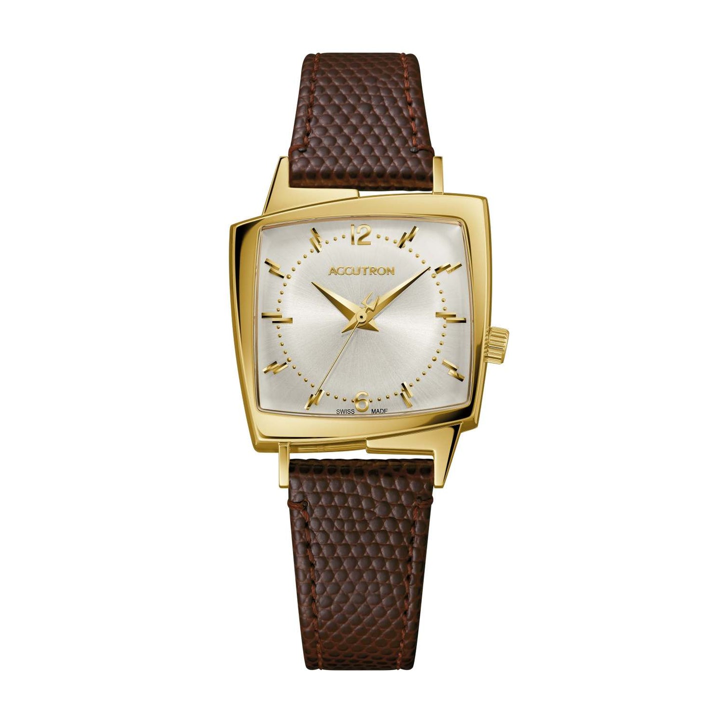 UNISEX LEGACY AUTOMATIC 521 BROWN LIZARD LEATHER STRAP WATCH SILVER DIAL