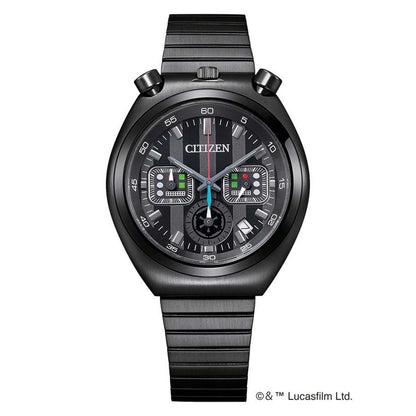 MEN'S QUARTZ STAR WARS DARTH VADER BLACK STAINLESS STEEL BRACELET, BLACK DIAL