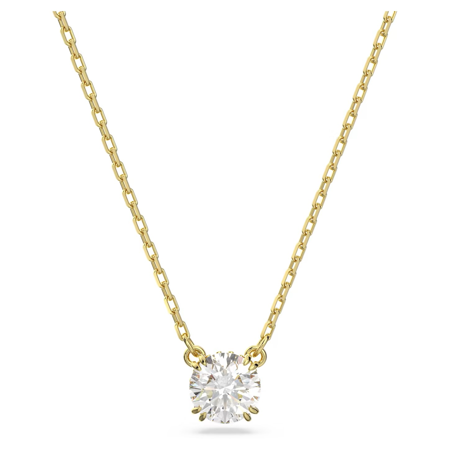 SWAROVSKI STILLA PENDANT ROUND CUT, WHITE, GOLD-TONE PLATED