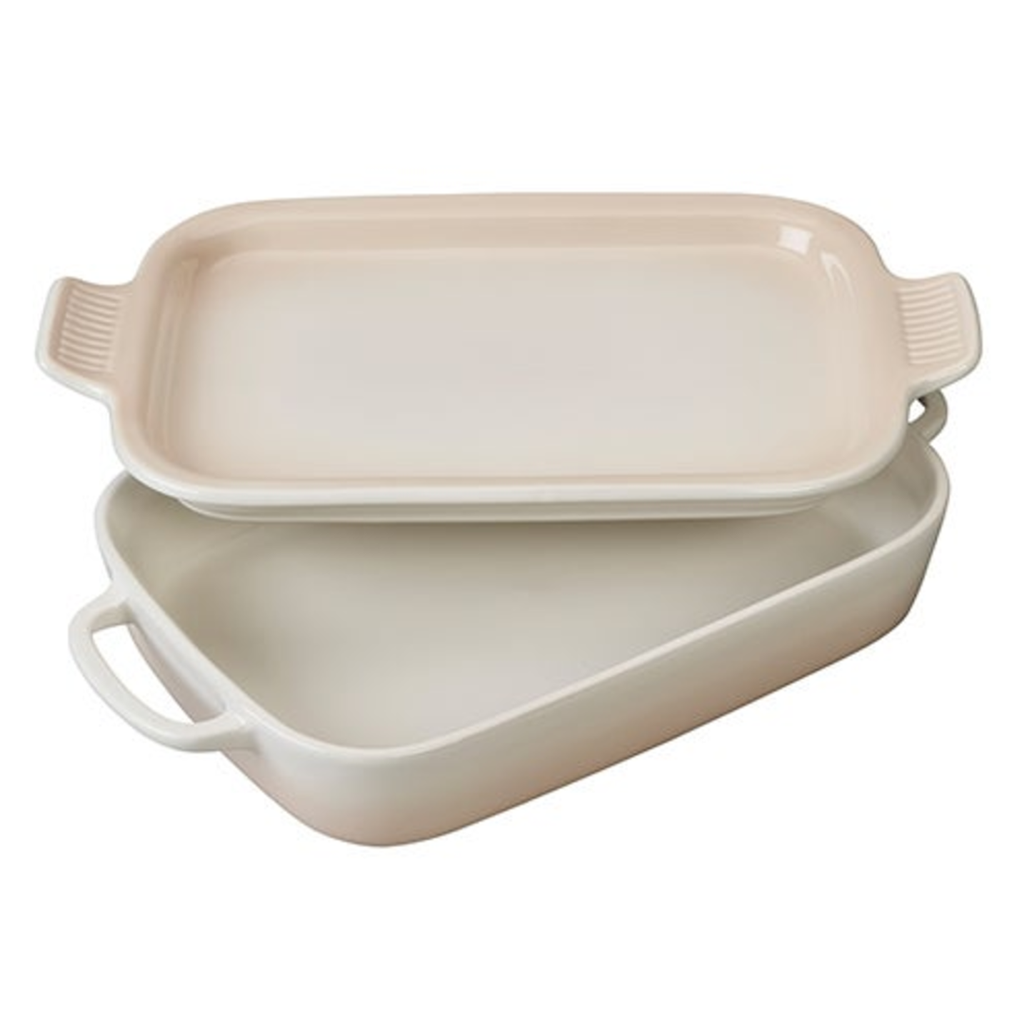 2.75QT STONEWARE RECTANGULAR DISH W/ PLATTER LID MERINGUE