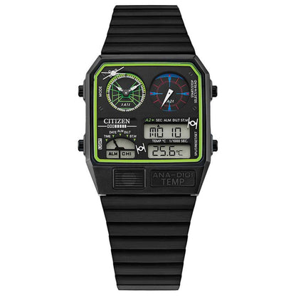 MENS QUARTZ STAR WARS TRENCH RUN STAINLESS STEEL WATCH BLACK DIAL