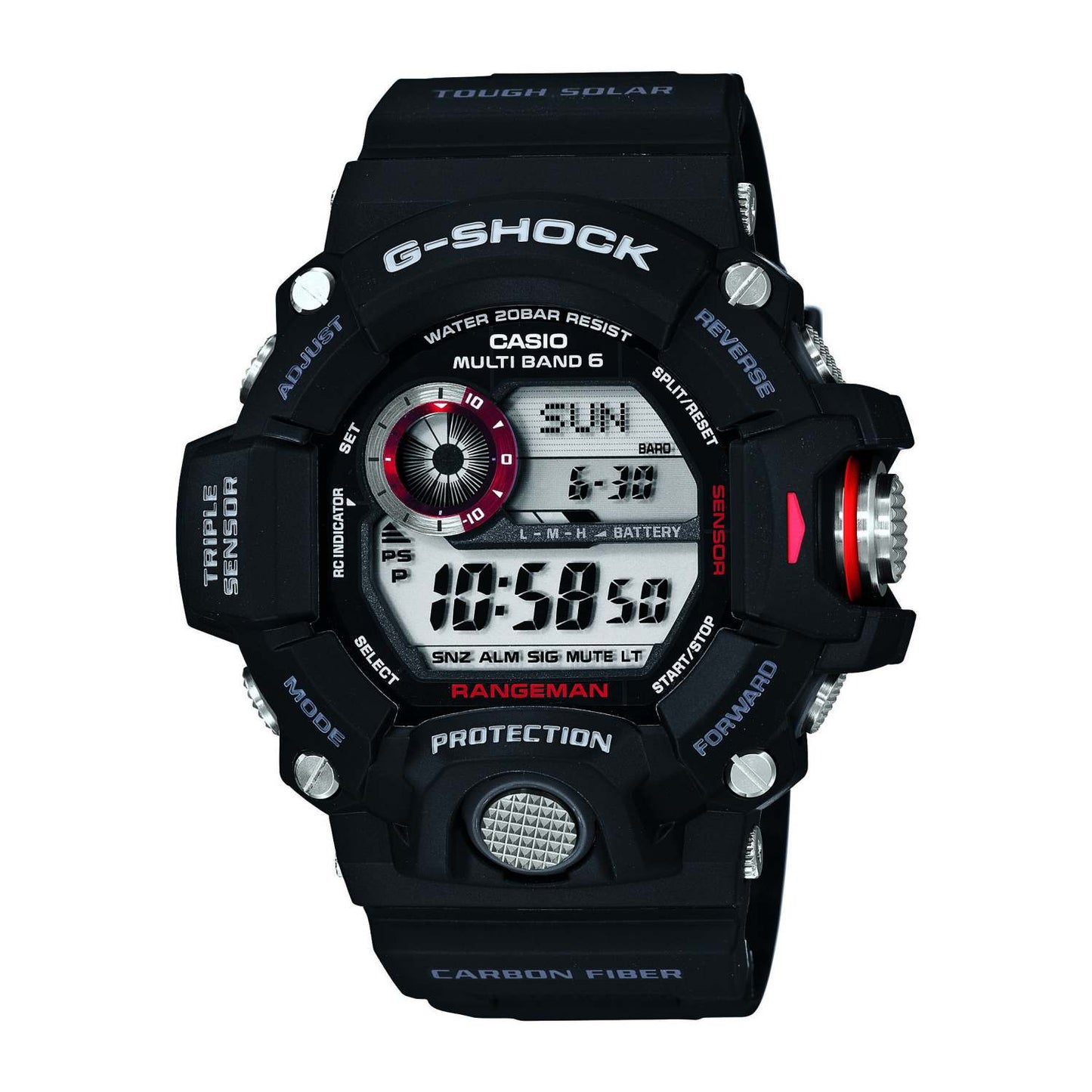 G-SHOCK RANGEMAN SOLAR TRIPLE SENSOR WATCH BLACK
