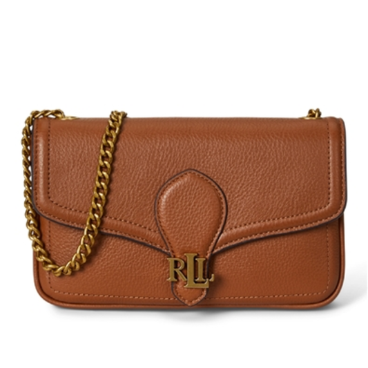 PEBBLED LEATHER BRADLEY CROSSBODY WALLET, BROWN