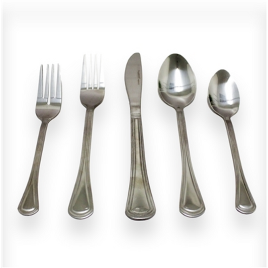 20PC FLATWARE SET 18/0 SS, SERV FOR 4, SILVER