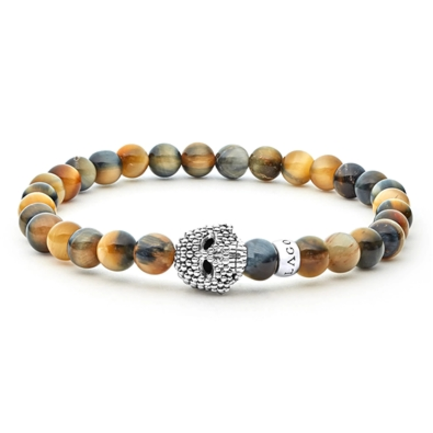 UNISEX TIGEREYE SKULL BRACELET