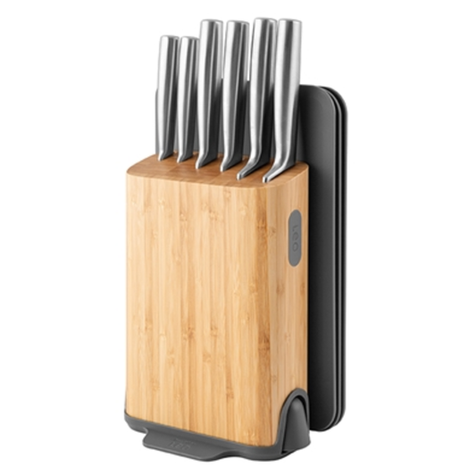 LEGACY STAINLESS STEEL 11PC KNIFE BLOCK, NATURAL/SILVER/GRAY