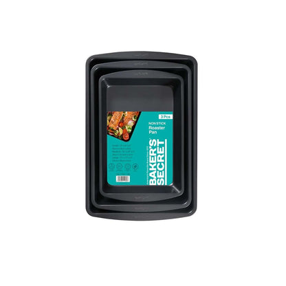 3PC ESSENTIAL LINE NONSTICK ROASTER PAN SET DARK GRAY
