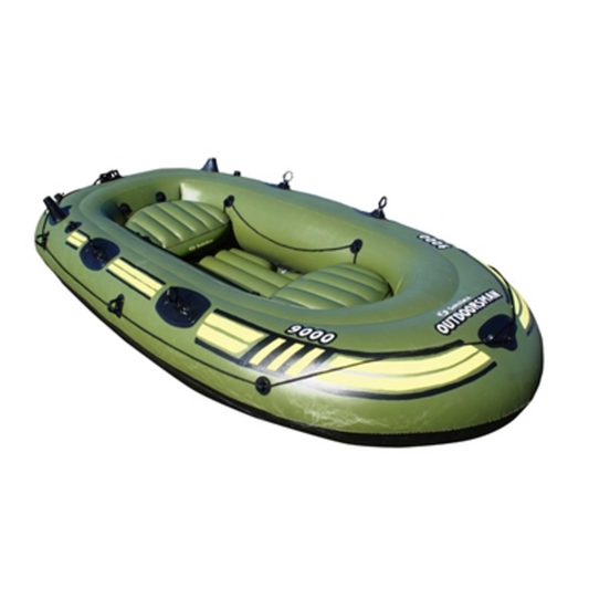 OUTDOORSMAN 9000 - 4 PERSON FISHING BOAT, GREEN, 9'