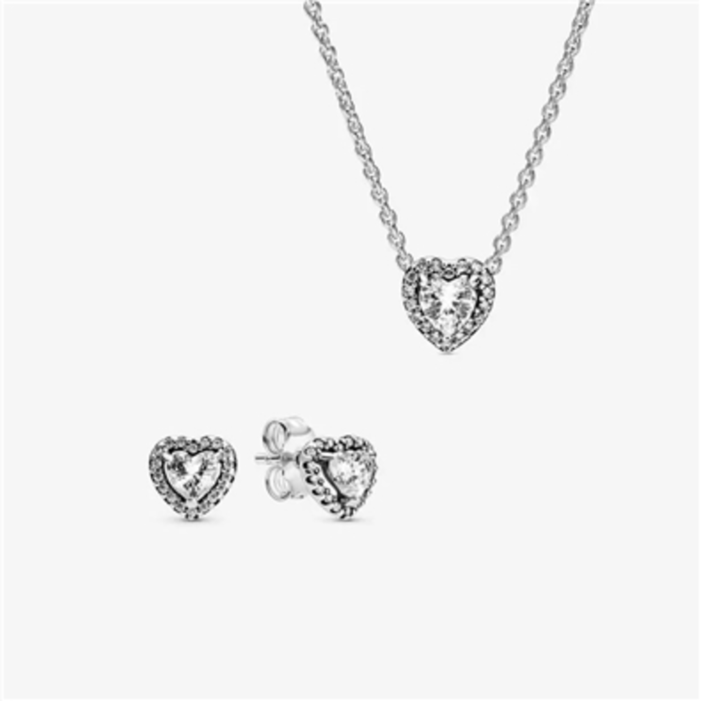 HEART TO HEART SET, SILVER/CLEAR