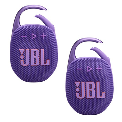 CLIP 5 ULTRA-PORTABLE  WATERPROOF SPEAKER - 2PC KIT PURPLE