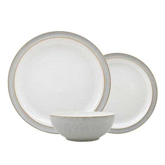 DENBY ELEMENTS LIGHT GREY 12PC DINNERWARE SET
