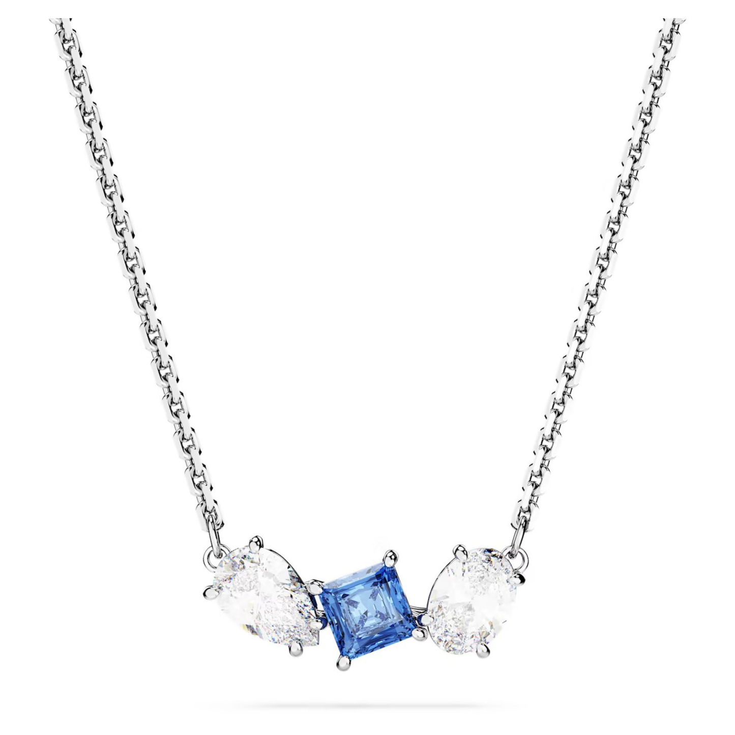 SWAROVSKI MESMERA PENDANT MIXED CUTS, BLUE, RHODIUM PLATED
