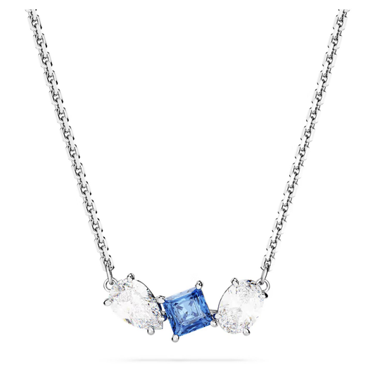 SWAROVSKI MESMERA PENDANT MIXED CUTS, BLUE, RHODIUM PLATED
