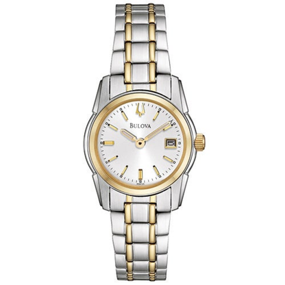 LADIES' CLASSIC TWO-TONE STAINLESS STEEL WATCH, SILVER DIAL