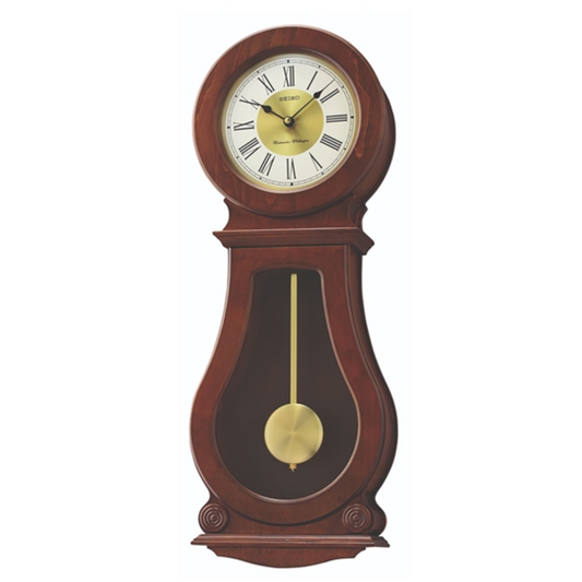 CIRCULAR  AND  CLASSIC CLOCK W PENDULUM  AND  CH, BROWN