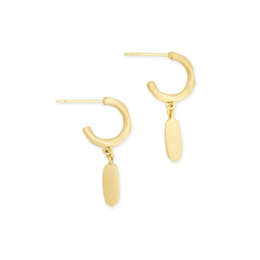 KENDRA SCOTT FERN HUGGIE GOLD EARRINGS