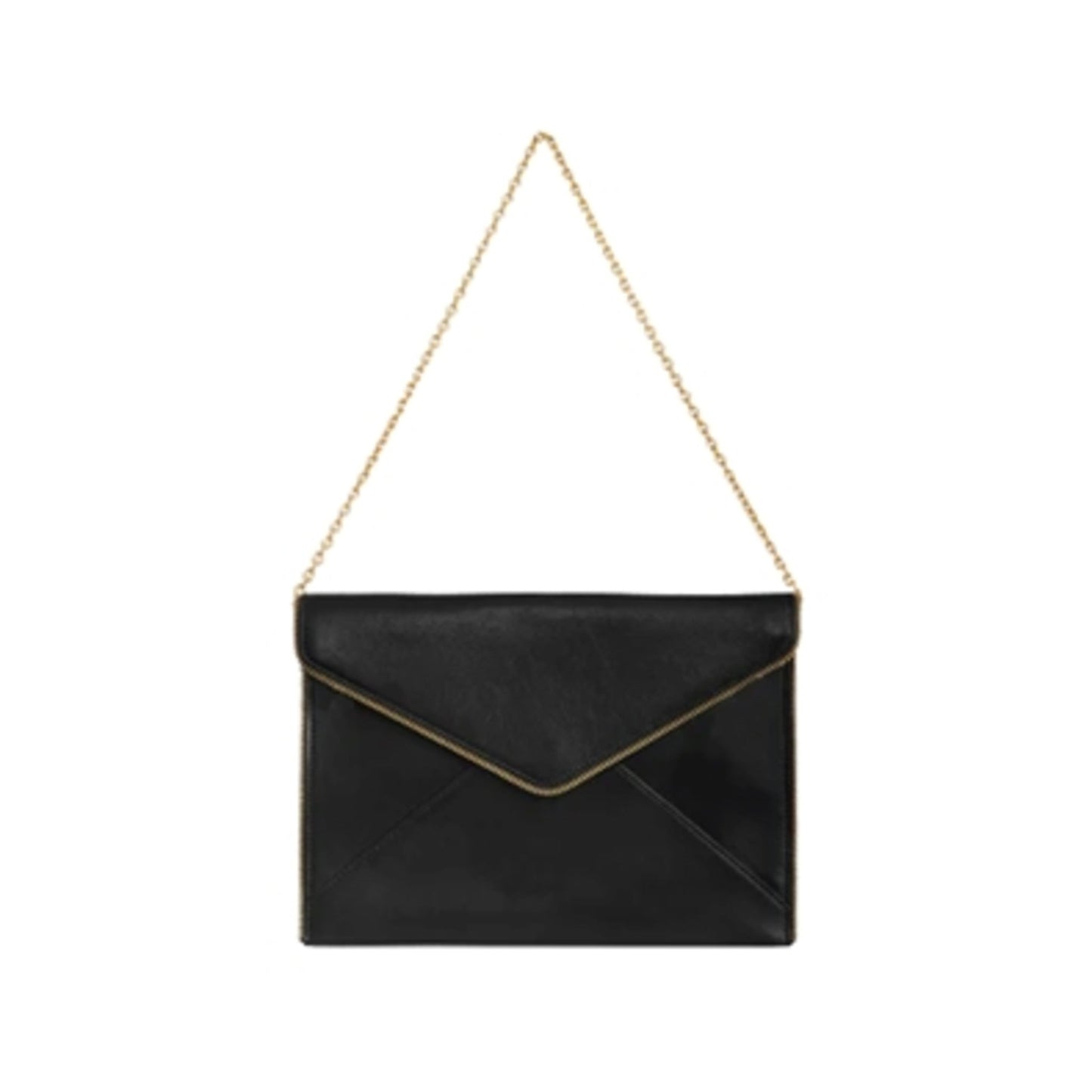 LEO CLUTCH WITH CHAIN STRAP, BLACK