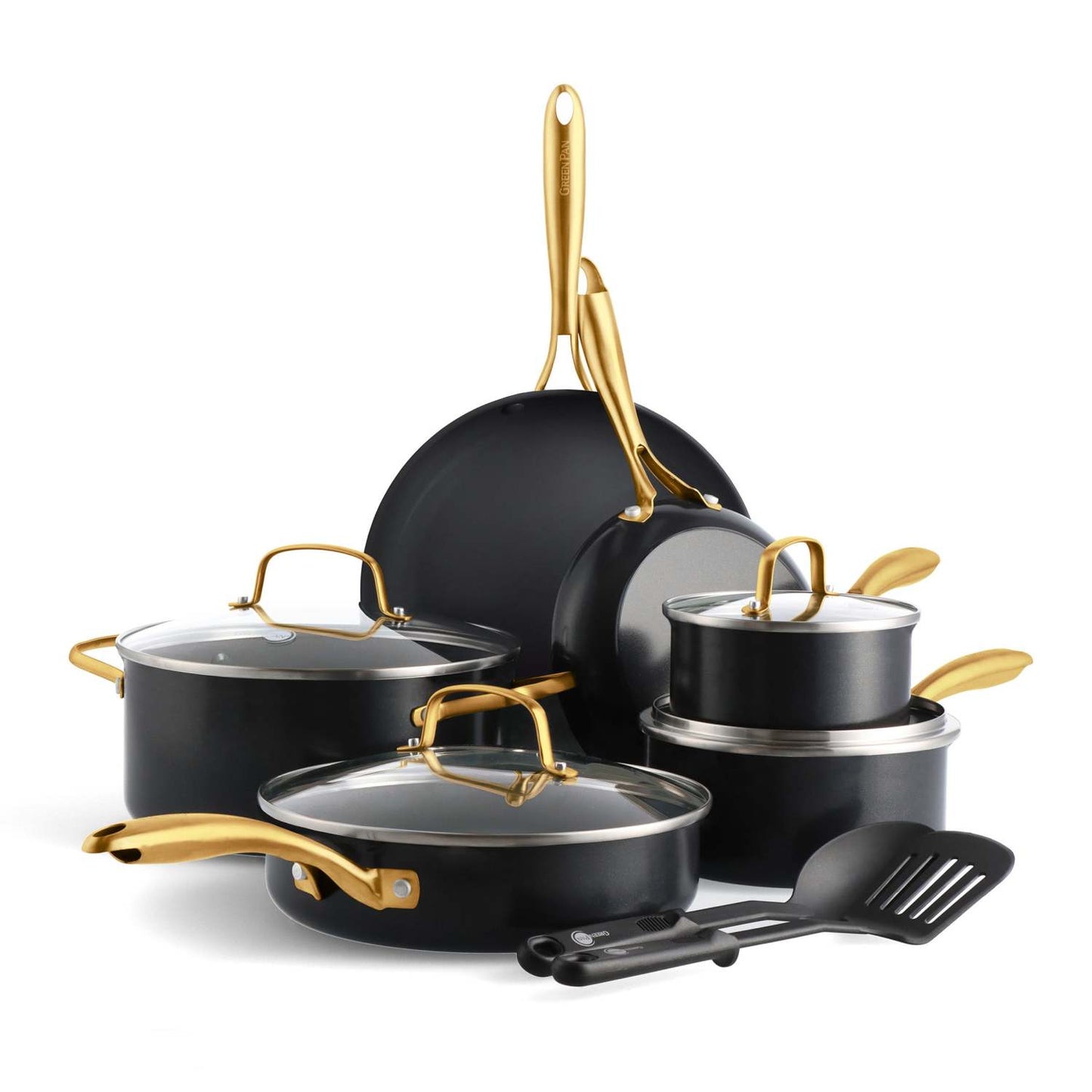 STUDIO CERAMIC NONSTICK 12PC COOKWARE SET BLACK