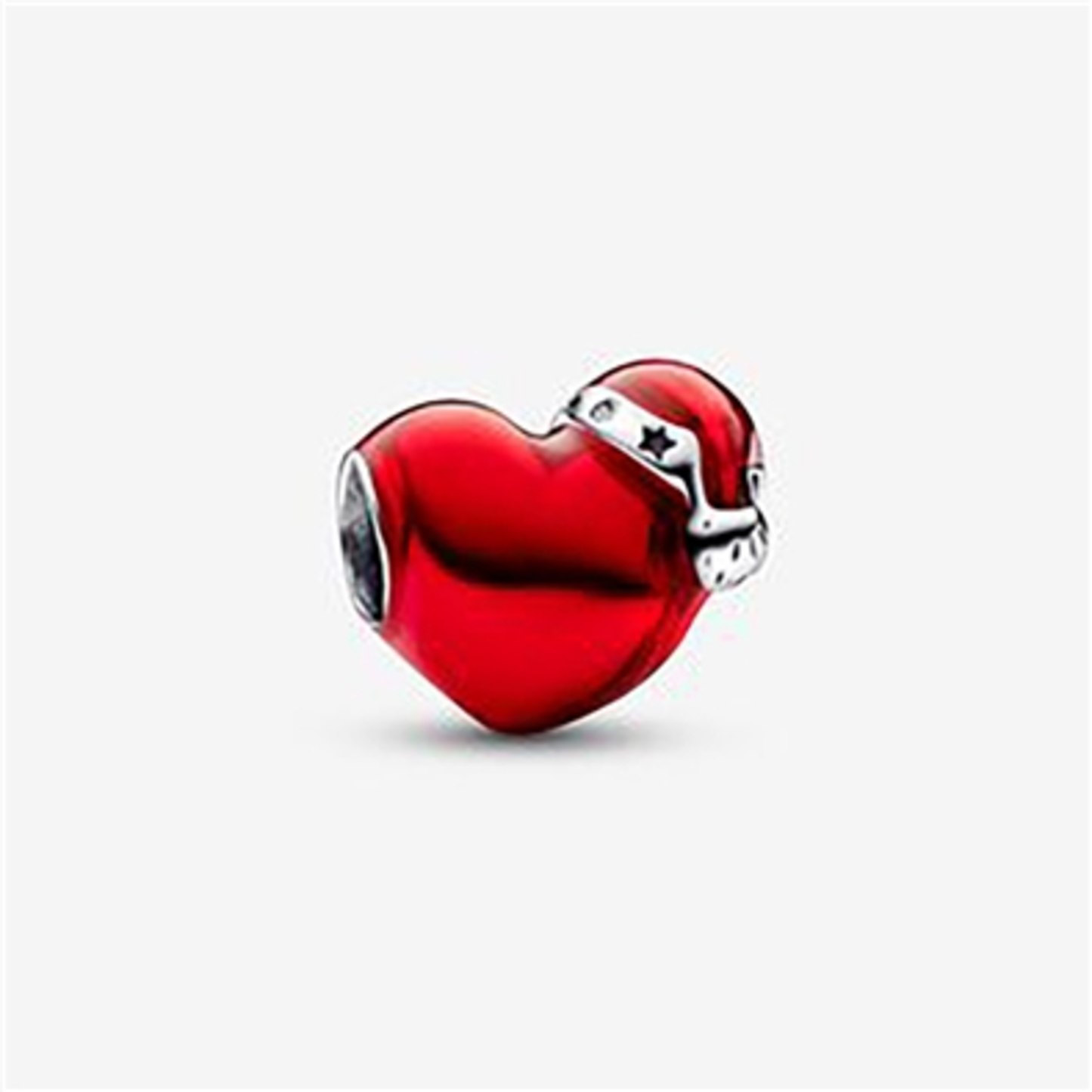 METALLIC RED CHRISTMAS HEART CHARM, RED