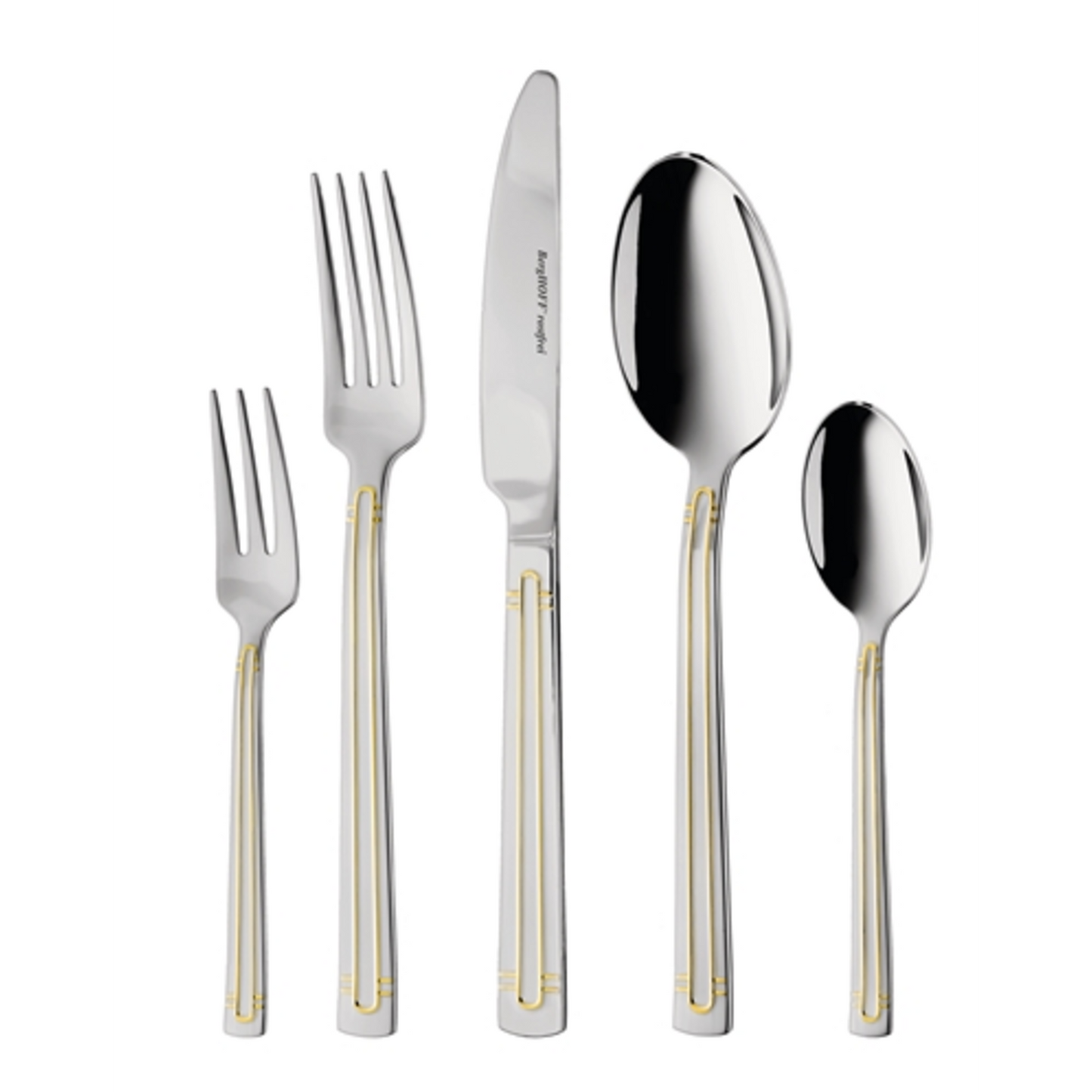 ESSENTIALS18/10 SS HERITAGE FLATWARE SET, SILVER/GOLD, 30-PC