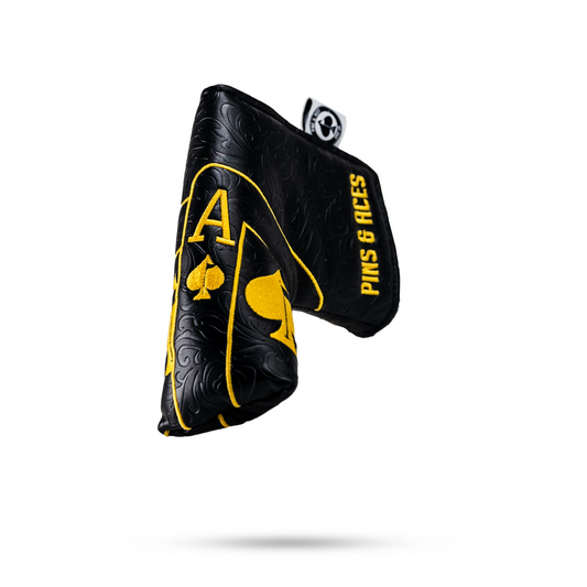 BLACK/GOLD ACE OF SPADES - BLADE PUTTER COVER