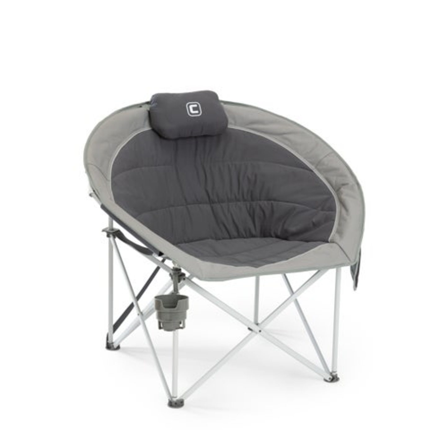 OVERSIZED PADDED ROUNDED CHAIR COOL DARK GRAY