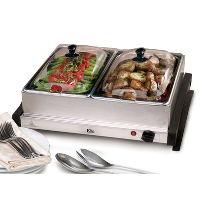 5QT DUAL STAINLESS STEEL BUFFET SERVER