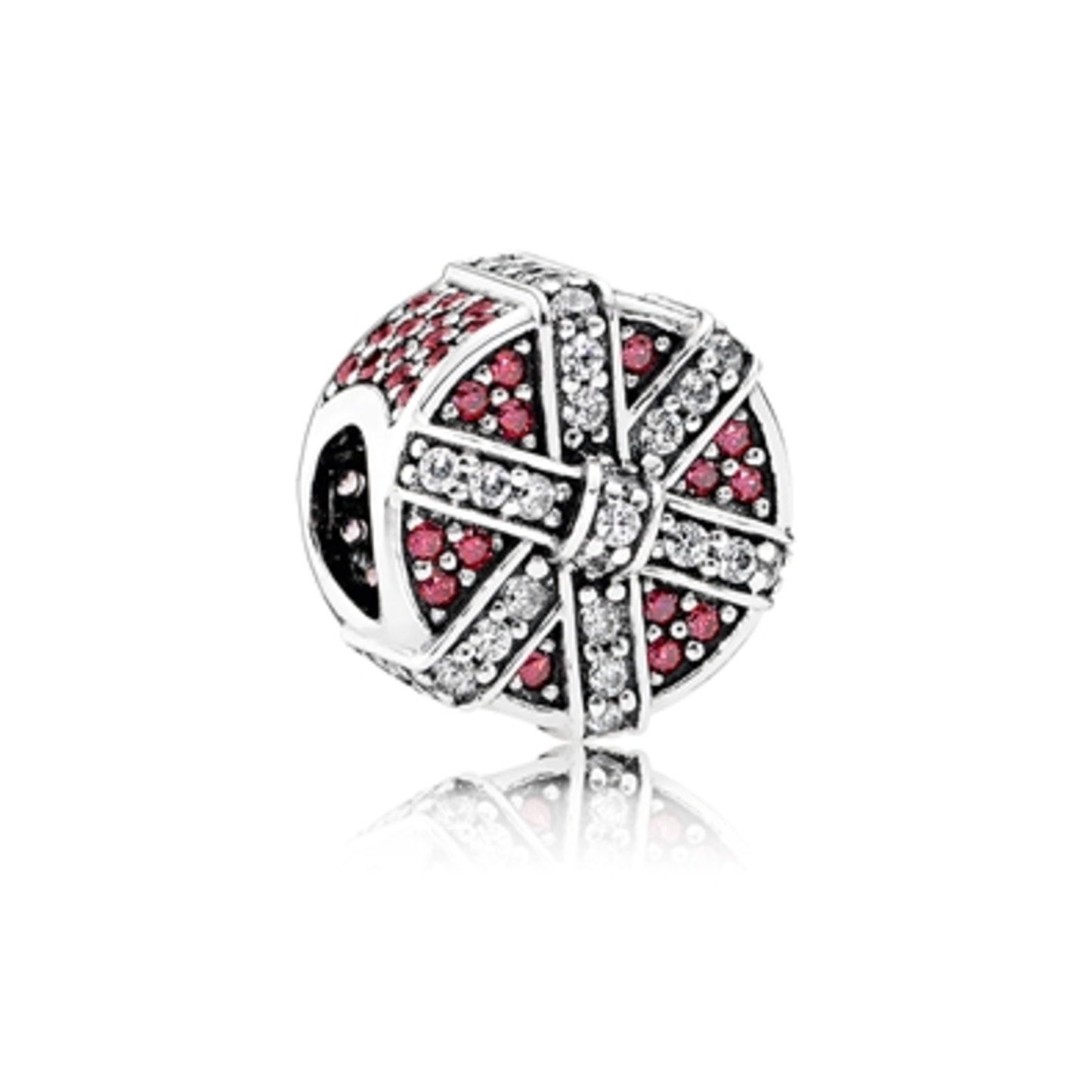SHIMMERING GIFT CHARM, RED & CLEAR CZ