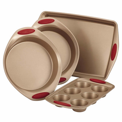4PC CUCINA BAKEWARE SET CRANBERRY RED