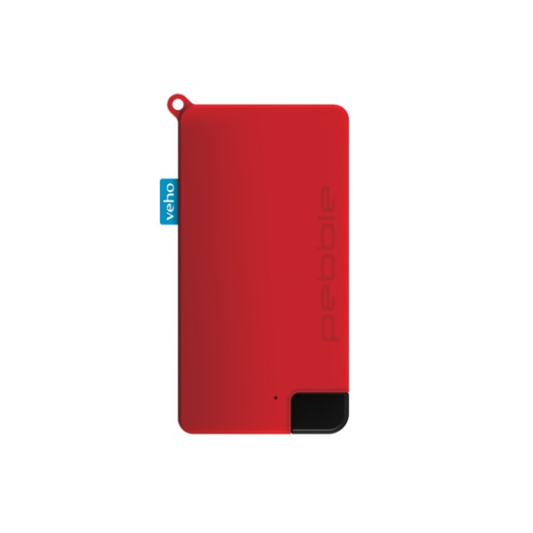 VEHO PEBBLE POKKET 1000MAH MICRO SIZE KEYRING POWER BANK - RED