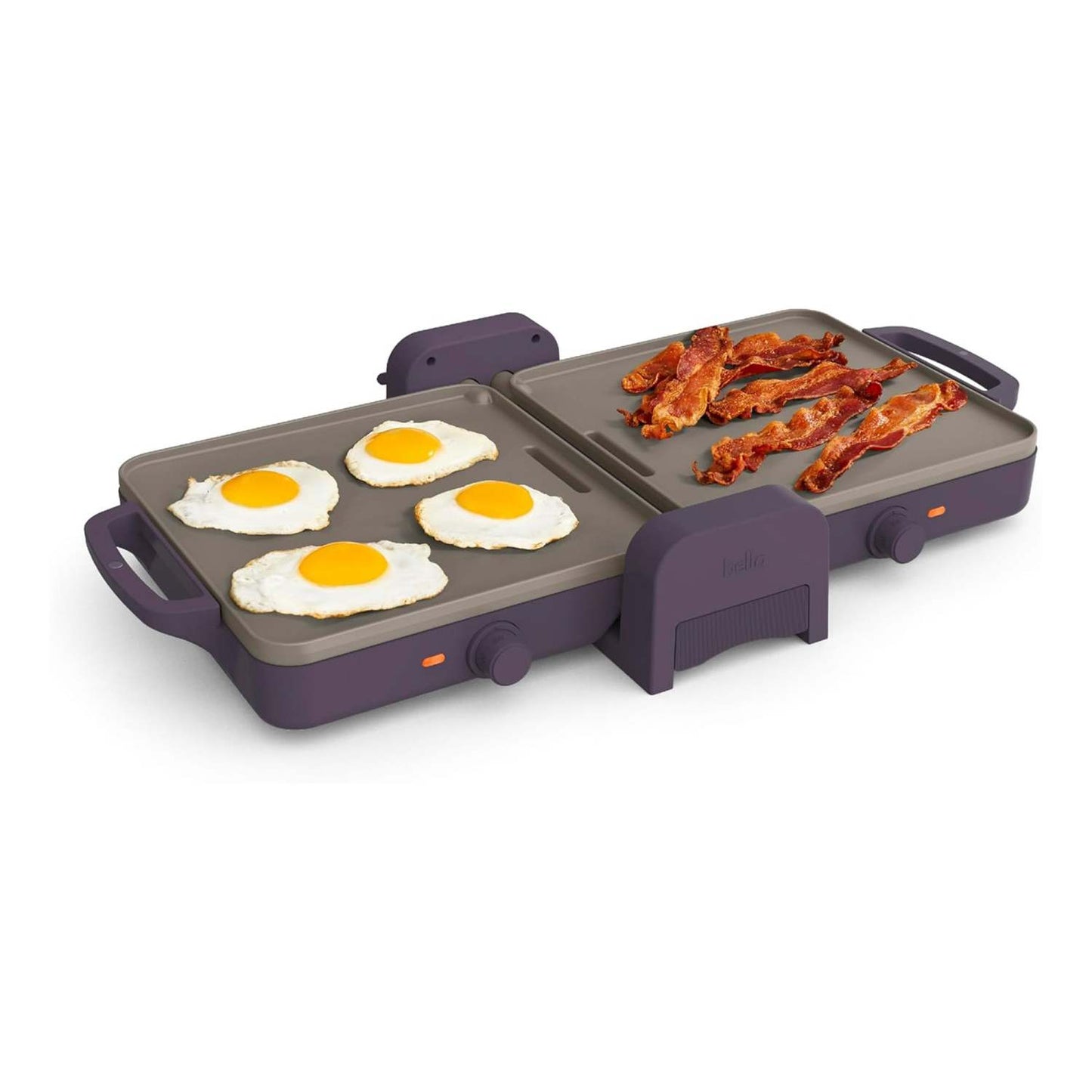 FOLD-N-STORE DUAL TEMP CERAMIC GRIDDLE PLUM