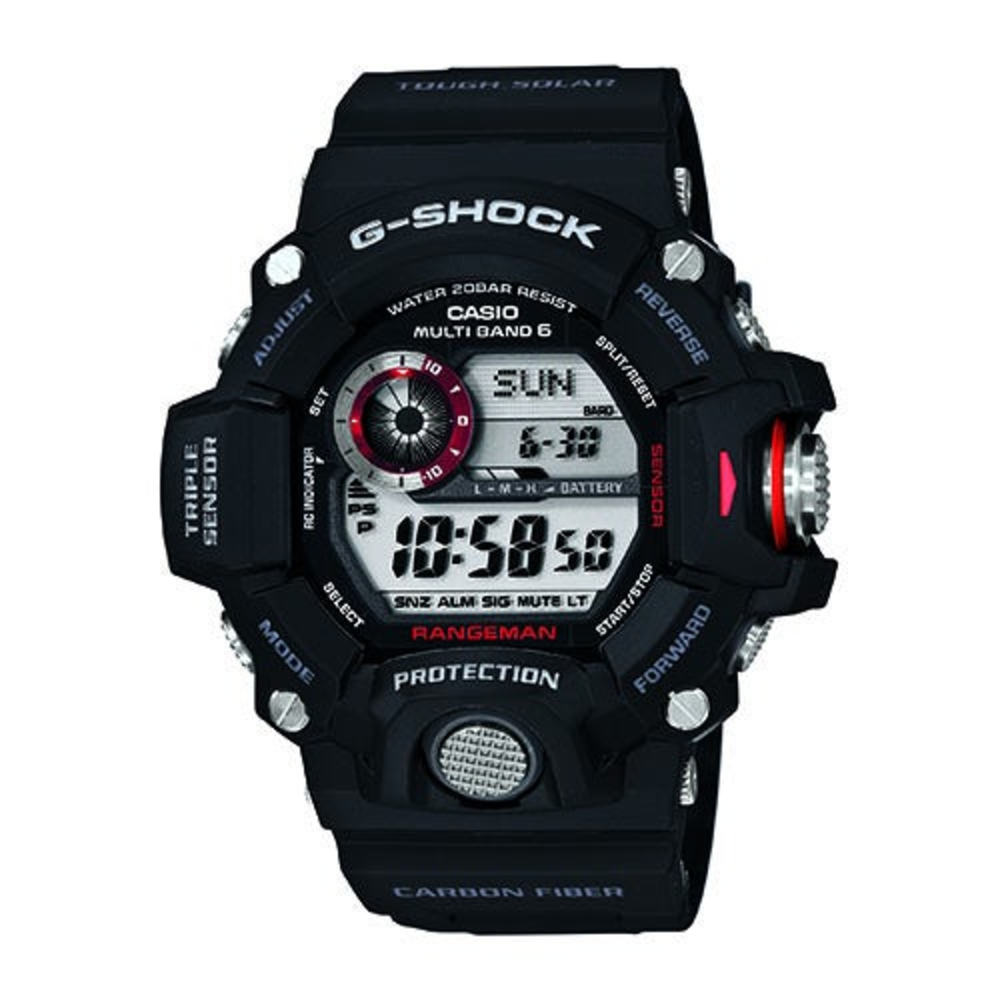 G-SHOCK RANGEMAN SOLAR TRIPLE SENSOR WATCH BLACK
