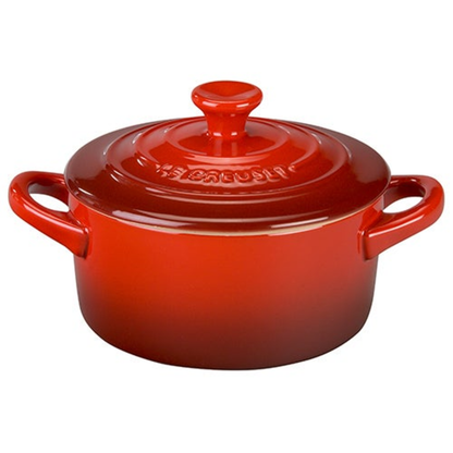 8OZ STONEWARE ROUND MINI COCOTTE CERISE